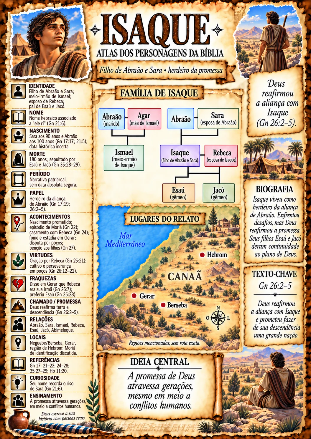 Ficha visual completa de Isaque
